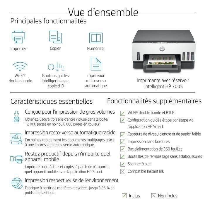 HP Impresora Multifunción Smart Tank 7005 con Wi-Fi, Inyección de Tinta, Impresión, Escaneado, Copia 1 HP Impresora Multifunción Smart Tank 7005 con Wi-Fi, Inyección de Tinta, Impresión, Escaneado, Copia 1