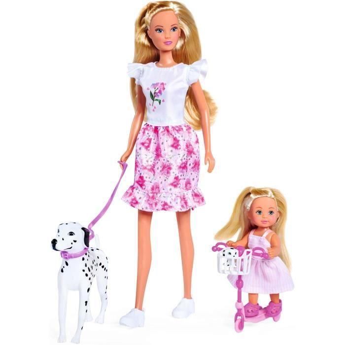 Steffi Love Muñeca Dálmata + Evi Love - 2 muñecas de 29 y 12 cm - 2 figuras Dálmatas - Patinete Evi - Edad 3 1 Steffi Love Muñeca Dálmata + Evi Love - 2 muñecas de 29 y 12 cm - 2 figuras Dálmatas - Patinete Evi - Edad 3 1