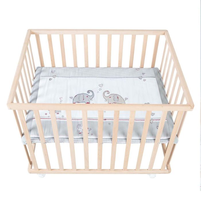 Roba Jumbotwins Parque para bebés de madera maciza natural, altura ajustable 3 niveles, con ruedas con freno, tapete patrón elefante incluido 8 Roba Jumbotwins Parque para bebés de madera maciza natural, altura ajustable 3 niveles, con ruedas con freno, tapete patrón elefante incluido 8