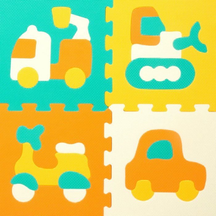 Alfombra de Puzzle Colorbaby Multicolor Plástico EVA 90 x 90 cm Vehículos 9 Piezas (4 Unidades) 5