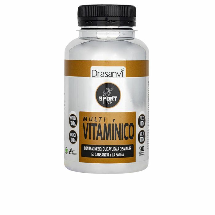 Sport Live Multivitamínico con Probióticos y Minerales para Deportistas - Reduce Cansancio - 90 Cápsulas sin Gluten