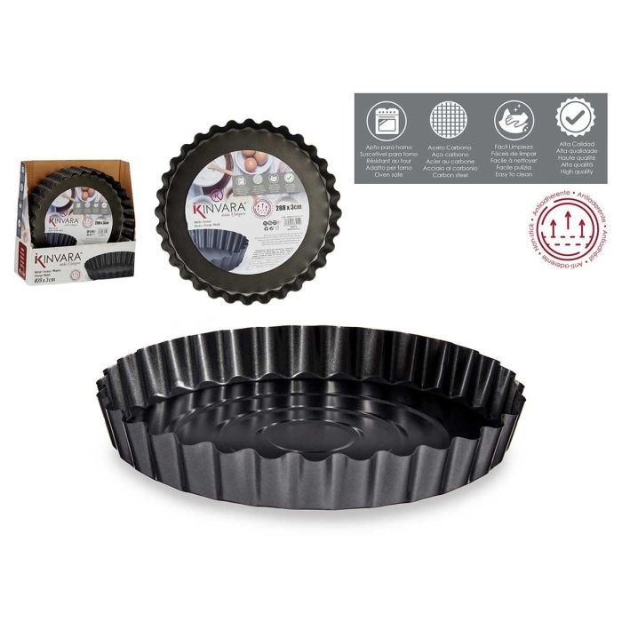 Kinvara Molde Redondo de Metal 28 cm Antiadherente, Apto para Horno, 1.5 L, Gris Oscuro (24 Unidades) Kinvara Molde Redondo de Metal 28 cm Antiadherente, Apto para Horno, 1.5 L, Gris Oscuro (24 Unidades)