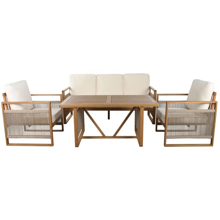 Sofa Terraza Y Jardin DKD Home Decor Marron Blanco 72 x 80 x 182 cm Set de 4 Sofa Terraza Y Jardin DKD Home Decor Marron Blanco 72 x 80 x 182 cm Set de 4