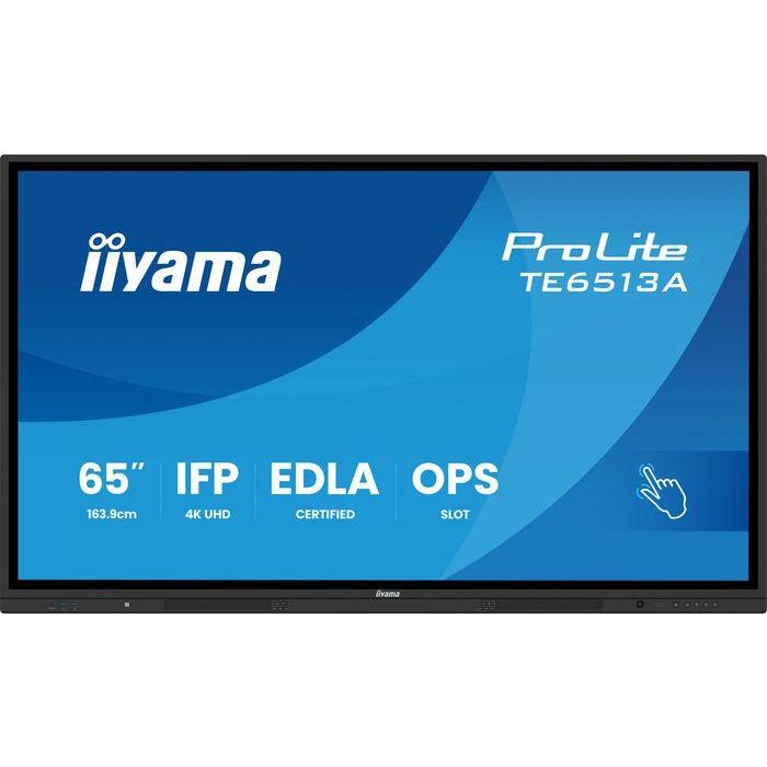 iiyama iiWare21E Android 14 8/128GB 65" 4K UHD IPS 40-Points PureTouch IR+ con zero bonding 1
