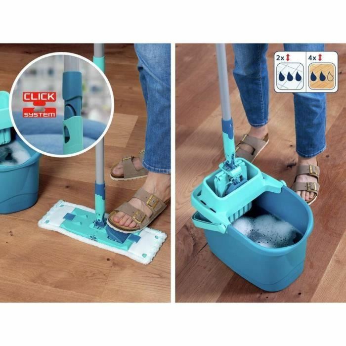 Mopa Fregona con Cubo Leifheit PowerClean Turquesa 2 Mopa Fregona con Cubo Leifheit PowerClean Turquesa 2