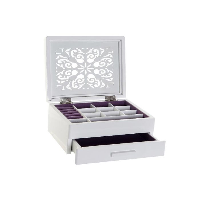 Joyero Romantico DKD Home Decor Blanco Lila 16 x 9 x 21 cm (2 Unidades) 0 Joyero Romantico DKD Home Decor Blanco Lila 16 x 9 x 21 cm (2 Unidades) 0