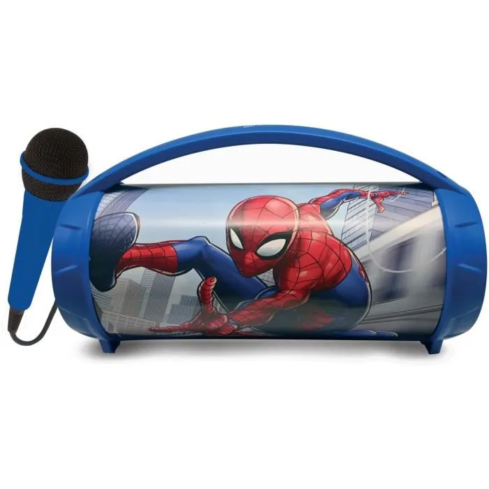 Lexibook Altavoz Bluetooth Spiderman Marvel con Micrófono Karaoke para Niños, Efectos de Luz Multicolor, Batería Recargable hasta 3 Horas 0 Lexibook Altavoz Bluetooth Spiderman Marvel con Micrófono Karaoke para Niños, Efectos de Luz Multicolor, Batería Recargable hasta 3 Horas 0
