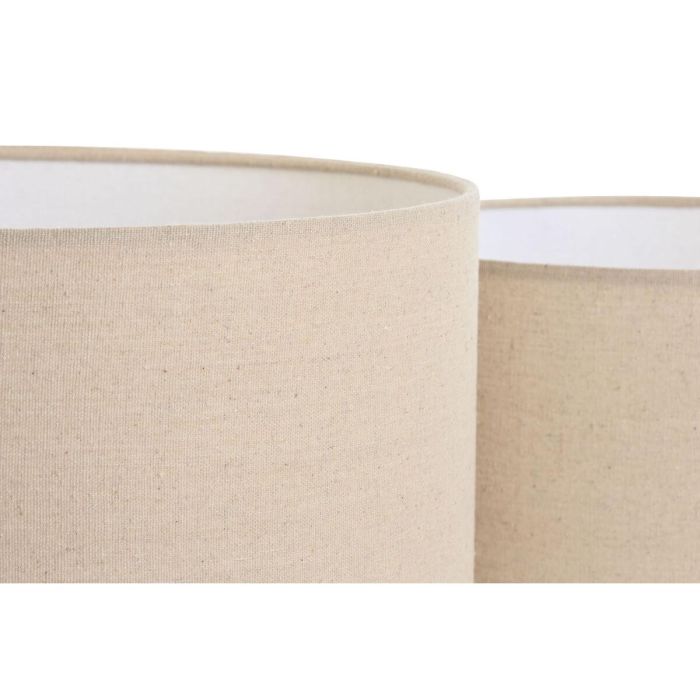 DKD Home Decor Pantalla de Techo Urban Beige de Lino y Metal, Medidas 40x40x28 cm, Socket E27, Set de 3 Piezas 2 DKD Home Decor Pantalla de Techo Urban Beige de Lino y Metal, Medidas 40x40x28 cm, Socket E27, Set de 3 Piezas 2