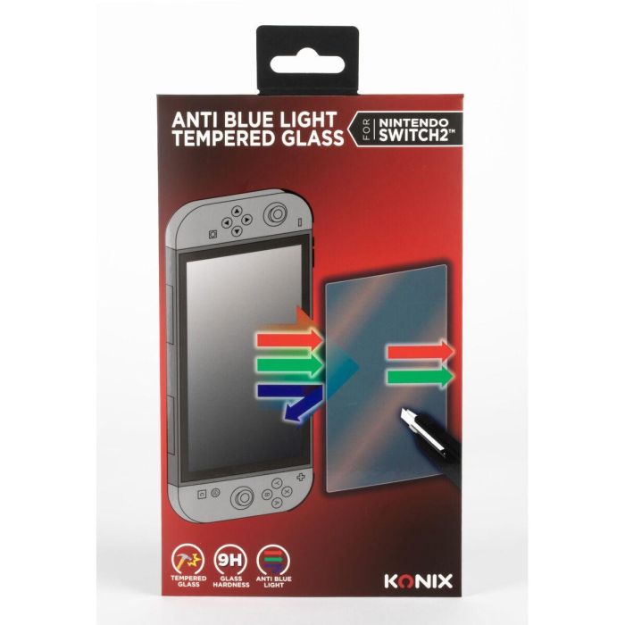 Konix Protector de Pantalla de Vidrio Templado Anti-luz Azul Anti-burbujas Dureza 9H Transparente para Nintendo Switch 2 3 Konix Protector de Pantalla de Vidrio Templado Anti-luz Azul Anti-burbujas Dureza 9H Transparente para Nintendo Switch 2 3