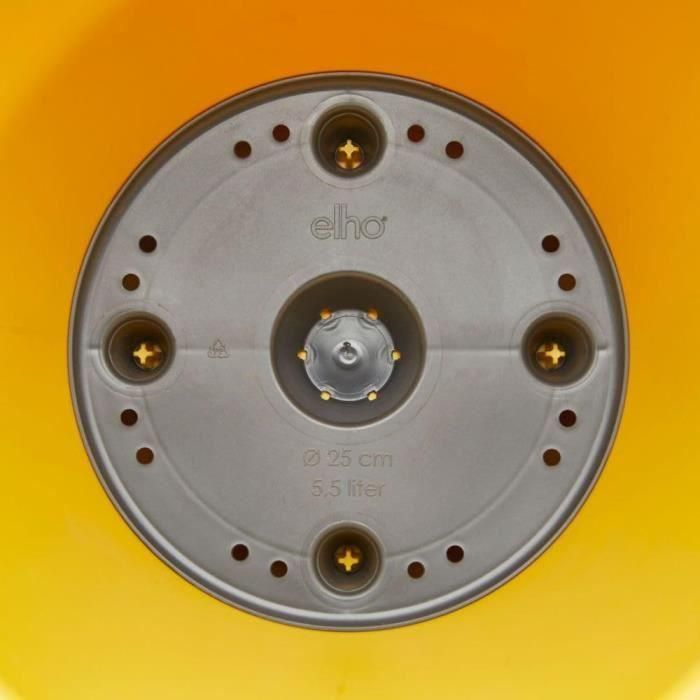 Elho ELH8711904348625 Maceta redonda Loft Urban High 35 Amarillo Ø 34 x H 45 cm para exterior, 100% reciclada 3