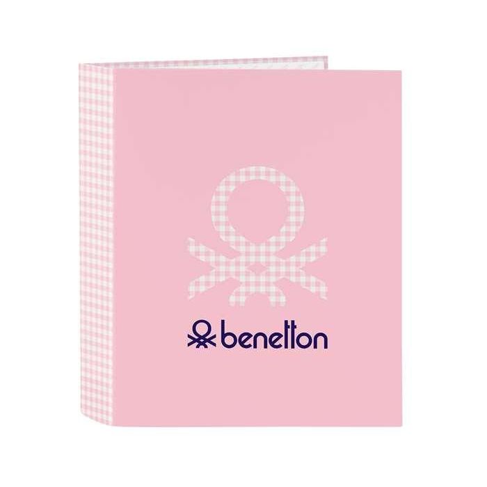 Carpeta de anillas Benetton Vichy Rosa A4 27 x 33 x 6 cm Carpeta de anillas Benetton Vichy Rosa A4 27 x 33 x 6 cm