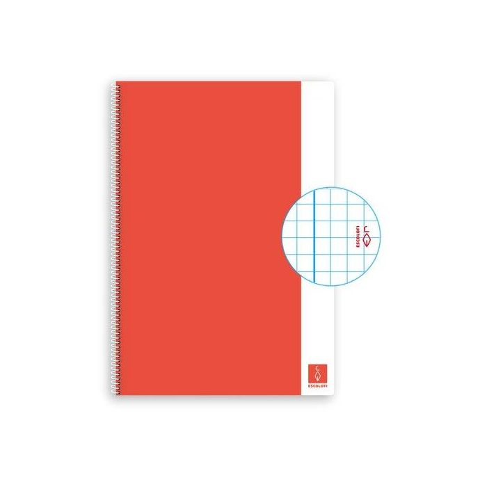 Bloc Escolofi Basic Tapa Dura A4 80H Cuadric.4X4 80G Con Margen Coral (Set de 5)