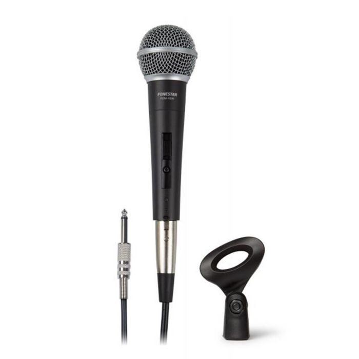 Fonestar Micrófono Dinámico Fdm - 1036, Unidireccional Cardioide, 40-15.000 Hz, Con Soporte y Bolsa de Transporte