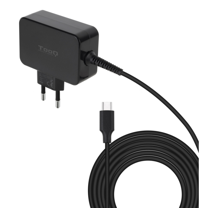 TOOQ Cargador portatil gan USB-C pd 45W, negro
