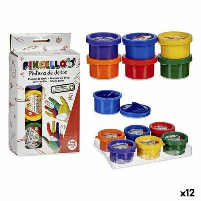 Pintura de Dedos Pincello FP2806 FP2806 De dedos Amarillo Azul Rojo Verde Morado Naranja (12 Unidades) 0 Pintura de Dedos Pincello FP2806 FP2806 De dedos Amarillo Azul Rojo Verde Morado Naranja (12 Unidades) 0
