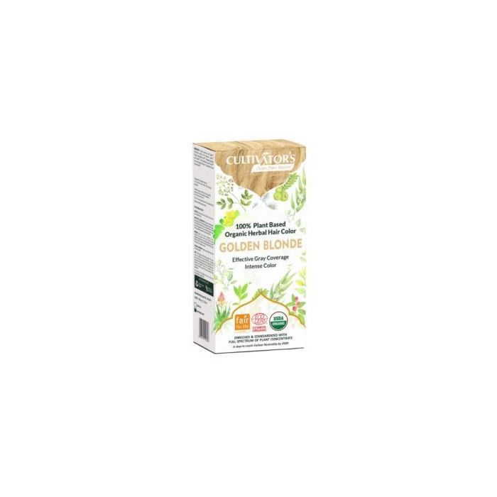 CULTIVATORS Tinte Orgánico Rubio Dorado 100gr. Certificado Ecocert, 100% Cobertura Canas, Vegano