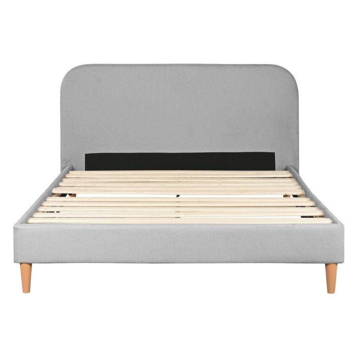 DKD Home Decor Cama Urban Gris Claro 219 x 104 x 170 cm para colchón de 150x200 - Poliéster y Madera 1