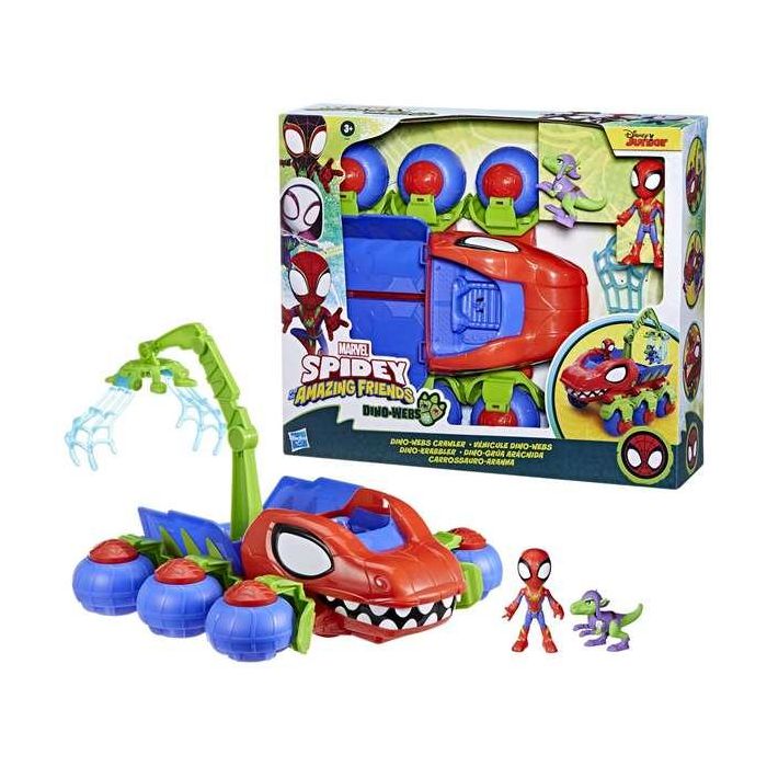Hasbro Spidey Dino Webs Grúa Arácnida F9480 Marvel Figura de Acción y Vehículo de Dinosaurio 1