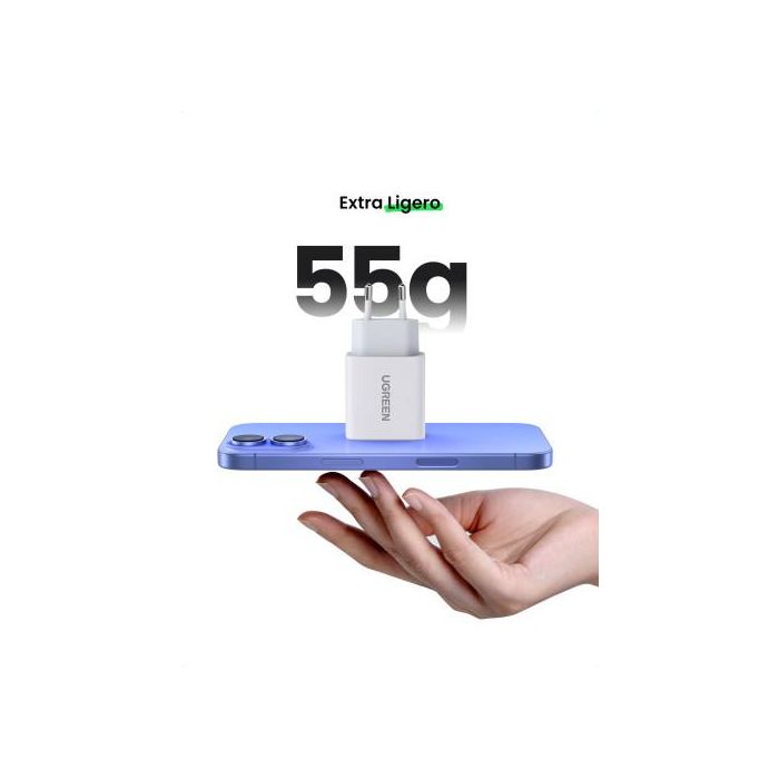 UGREEN 60450 Cargador Rápido USB C 20W Power Delivery 3.0 Blanco Universal Interior 8