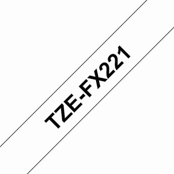 Cinta Laminada para Rotuladoras Brother TZe-FX221 Negro Negro/Blanco (9 mm x 8 m) 3