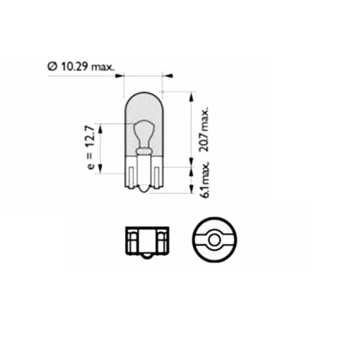 Lámpara M-Tech W2.19.5D 24 V-5 W 10-W5 W | 10 Unidades MTECZ912 1 Lámpara M-Tech W2.19.5D 24 V-5 W 10-W5 W | 10 Unidades MTECZ912 1