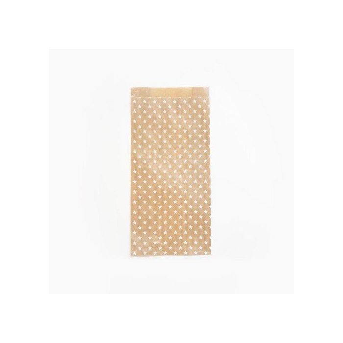 Bolsa De Papel Clairefontaine Kraft Decorado S/Asas 16X30X5 Cm Estrellas Pack De 50