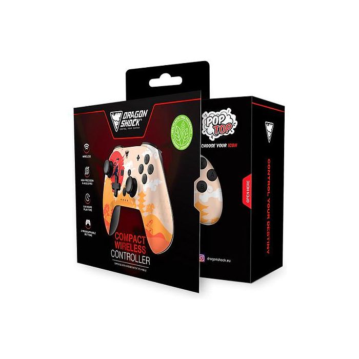 Dragonshock Poptop Compact Gamepad Inalámbrico para Nintendo Switch, Bluetooth, Girosopio, Botones Programables, Batería Recargable, Color Rising Sun 4