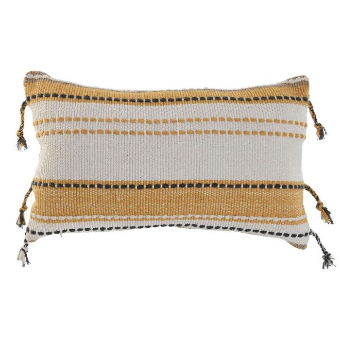 Cojin Boho DKD Home Decor Crudo Mostaza 30 x 50 cm (2 Unidades)