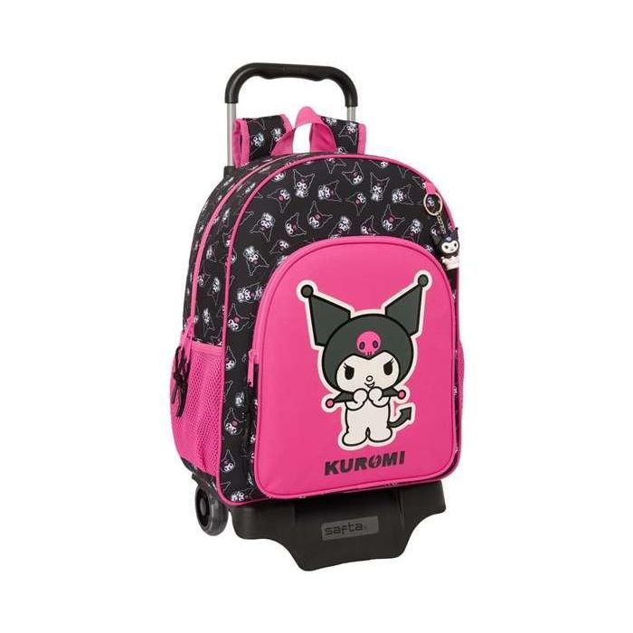 Safta Mod. 180 905 Mochila Escolar Juvenil con Carro y Ruedas de Diseño Kuromi Oficial - 420x330x140 mm, Ideal Colegio y Viajes 0 Safta Mod. 180 905 Mochila Escolar Juvenil con Carro y Ruedas de Diseño Kuromi Oficial - 420x330x140 mm, Ideal Colegio y Viajes 0