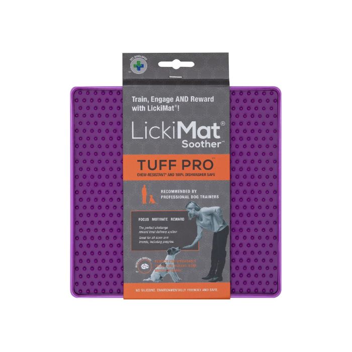 Lickimat Tuff Soother Pro Alfombrilla Lamedora para Perros Morado - Base Rígida de TPR y Polipropileno para Gustos Exquisitos 1 Lickimat Tuff Soother Pro Alfombrilla Lamedora para Perros Morado - Base Rígida de TPR y Polipropileno para Gustos Exquisitos 1