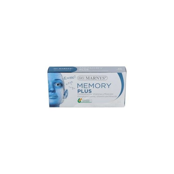MARNYS Memory Plus 30 Cápsulas. Vitaminas y Minerales para Memoria, Rendimiento Mental y Reducir Fatiga