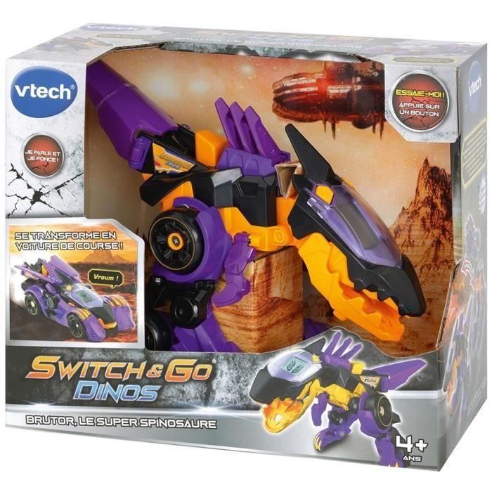 Vtech Switch & Go Dinos Brutor Super Spinosaure - Dinosaurio transformable a Coche de Carreras con Sonidos y Luces 4