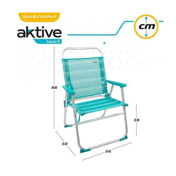 Silla playa plegable aluminio fija mediterran 48x50x88 cm 6 Silla playa plegable aluminio fija mediterran 48x50x88 cm 6
