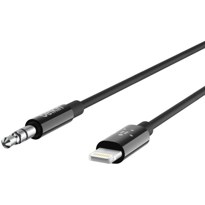 Belkin AV10172BT03-BLK - Cable Lightning a 3.5mm AUX, 0.9 m, Negro, para iPhone 7, 8, X 1 Belkin AV10172BT03-BLK - Cable Lightning a 3.5mm AUX, 0.9 m, Negro, para iPhone 7, 8, X 1