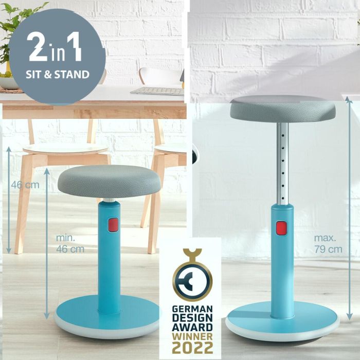 Taburete Ergonómico Leitz Ergo Cosy Active Azul Plástico 3