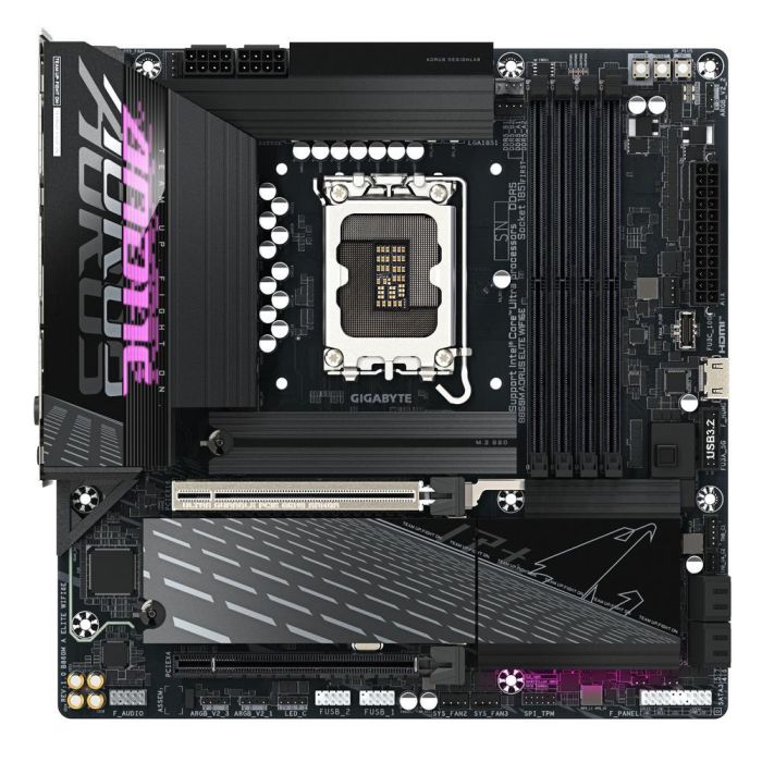 GIGABYTE B860M AORUS ELITE WIFI6E Placa Base micro ATX Intel B860 LGA 1851 DDR5 9200MHz PCIe 5.0 Wi-Fi 6E 2.5GbE LAN 1