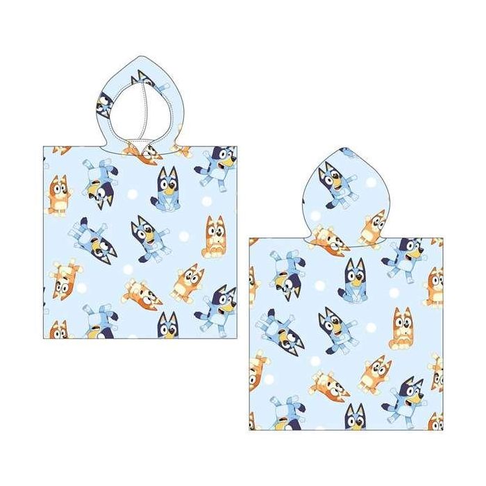 Cerdá Poncho Microfibra Bluey, 50x115 cm, Azul Claro, Infantil +3 Años 1