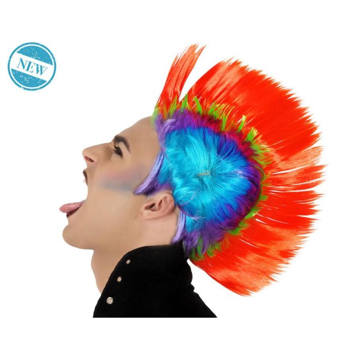 Peluca Punky Multicolor 100 gr para Fiestas Temáticas, Conciertos y Disfraces de Rockero