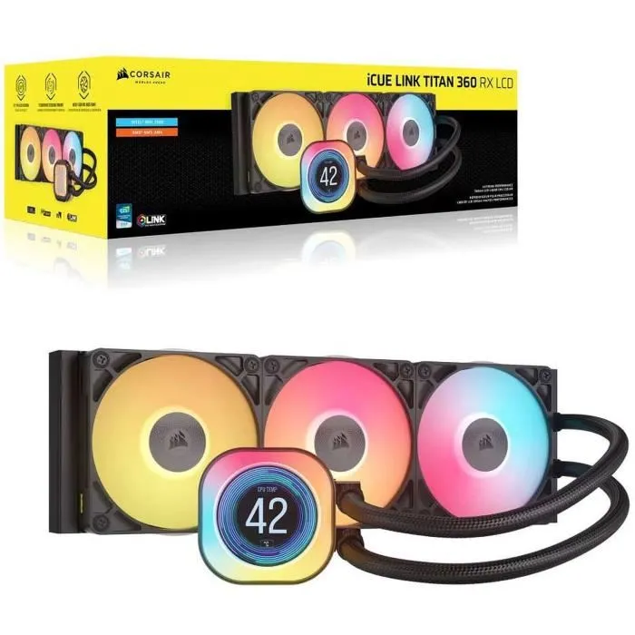 Corsair CW-9061023-WW iCUE LINK TITAN 360 RX LCD AIO Refrigeración de PC 3
