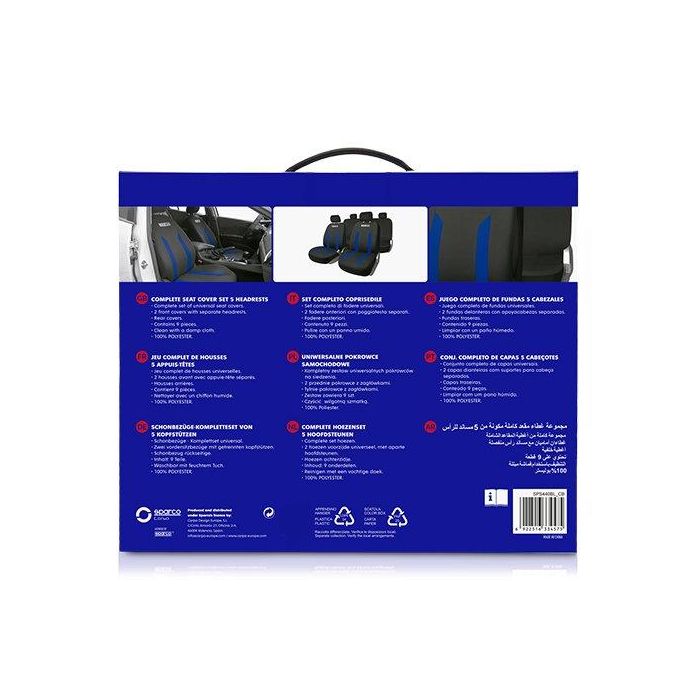 Sparco Juego Fundas Sabbia Negro-Azul SPCS440BL Juego Completo Fundas Asiento Coche Universal Polyester Foam Lavables 2 Sparco Juego Fundas Sabbia Negro-Azul SPCS440BL Juego Completo Fundas Asiento Coche Universal Polyester Foam Lavables 2