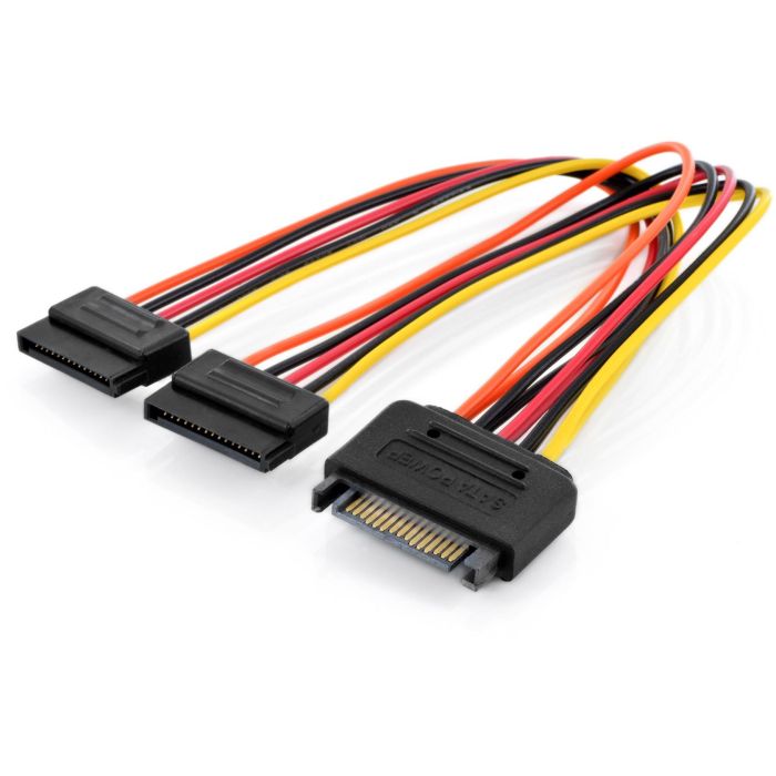 Digitus Cable de Alimentación Y Interno 0.3m SATA 15-pin Macho a Doble 15-pin Hembra para Conectar 2 Discos Duros SATA HDD/SSD
