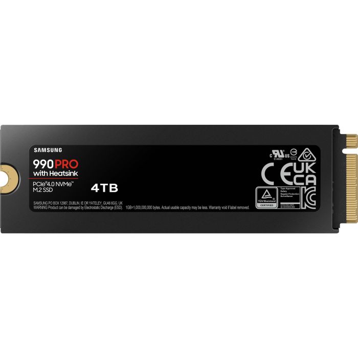 Samsung 990 PRO SSD M.2 4TB NVMe PCIe 4.0 x4 Lectura 7450MB/s con Disipador Retail 1