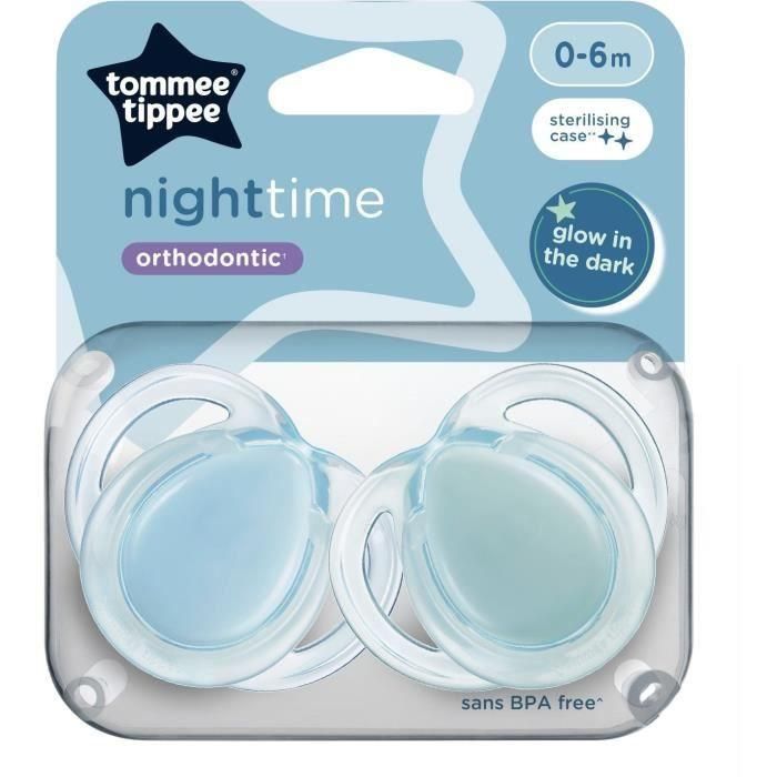 Chupete de noche - TOMMEE TIPPEE - 0-6 meses - Set de 2 chupetes fosforescentes con cápsula de esterilización reutilizable 3