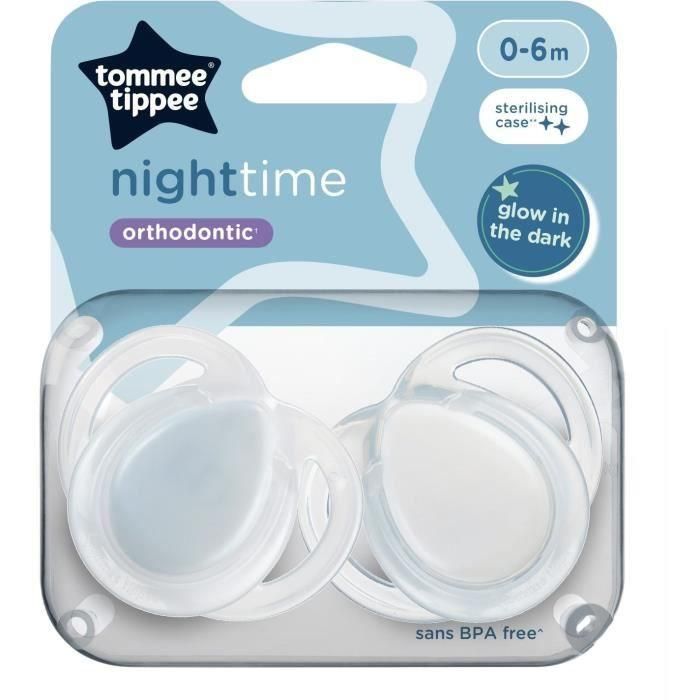 Chupete de noche - TOMMEE TIPPEE - 0-6 meses - Set de 2 chupetes fosforescentes con cápsula de esterilización reutilizable 4