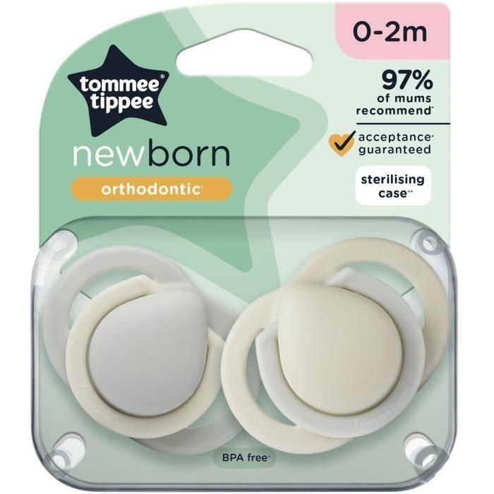 Chupete - TOMMEE TIPPEE - Recién nacido 0-2 meses - Juego de 2 - Con protector para pezones y collarín miniatura 4