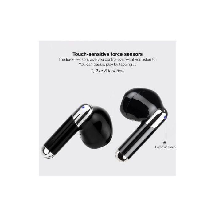 Auriculares Bluetooth TooQ Onyx TQBWH-0054B con estuche de carga/ Autonomía 4h/ Negros 3