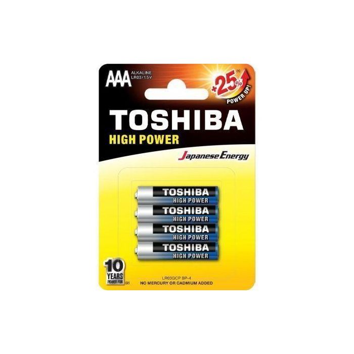 Pack de 4 Pilas AAA Toshiba High Power LR03/ 1.5V/ Alcalinas