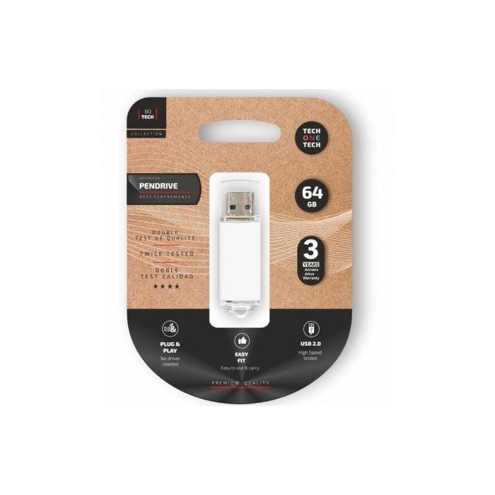 Memoria USB Tech One Tech TEC3007-64 Blanco 64 GB