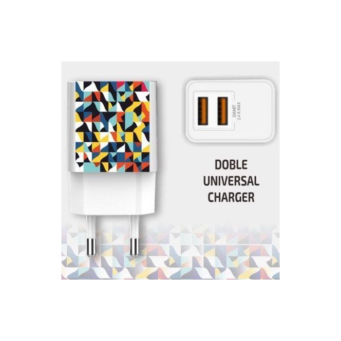 Cargador de Pared Tech One Tech Kaleydos TEC2508/ 2xUSB/ 2.4A/ Blanco 1