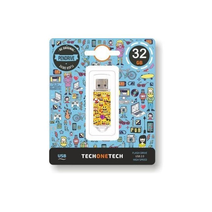 Pendrive 32GB Tech One Tech Emojis USB 2.0